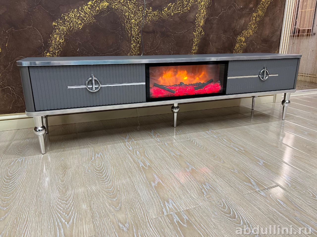 TV тумба Asel 160 см серый-серебро купить в Дагестане серый-серебро