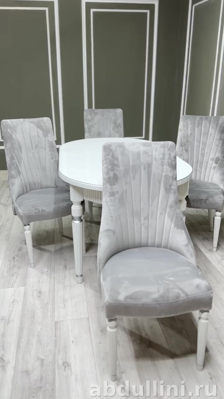 Стол Рифленка с 4 стульями Сурен - мебель в Дагестане — купить в Дагестане — фото 5