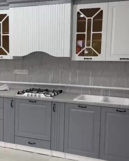 Кухонный гарнитур Виола 3045 белый/серый — купить в Дагестане — купить в Дагестане